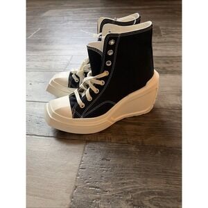 Converse Chuck 70 De Luxe Wedge Black Egret W- A06478C Size 7 Sneakers